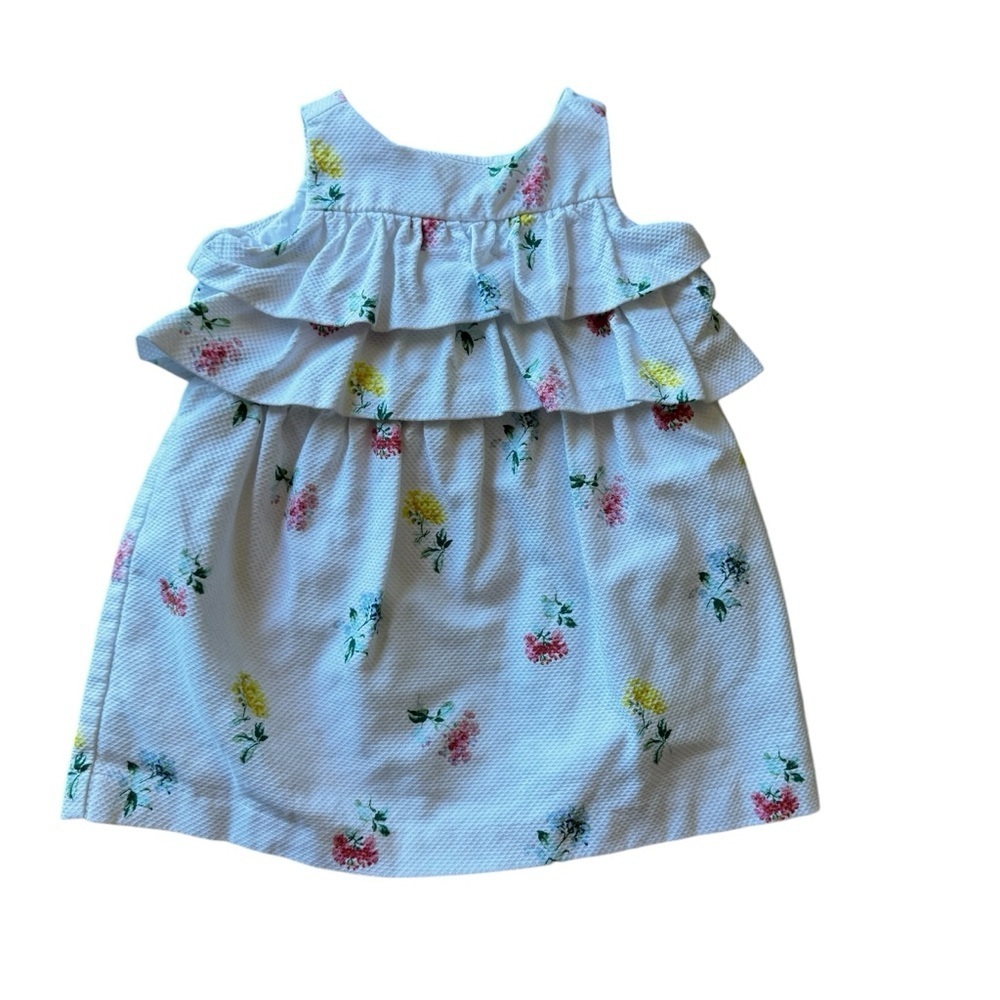 Janie & Jack An Enchanted Day Dress 6-12 Months White 3 Tier Floral Sleeveless